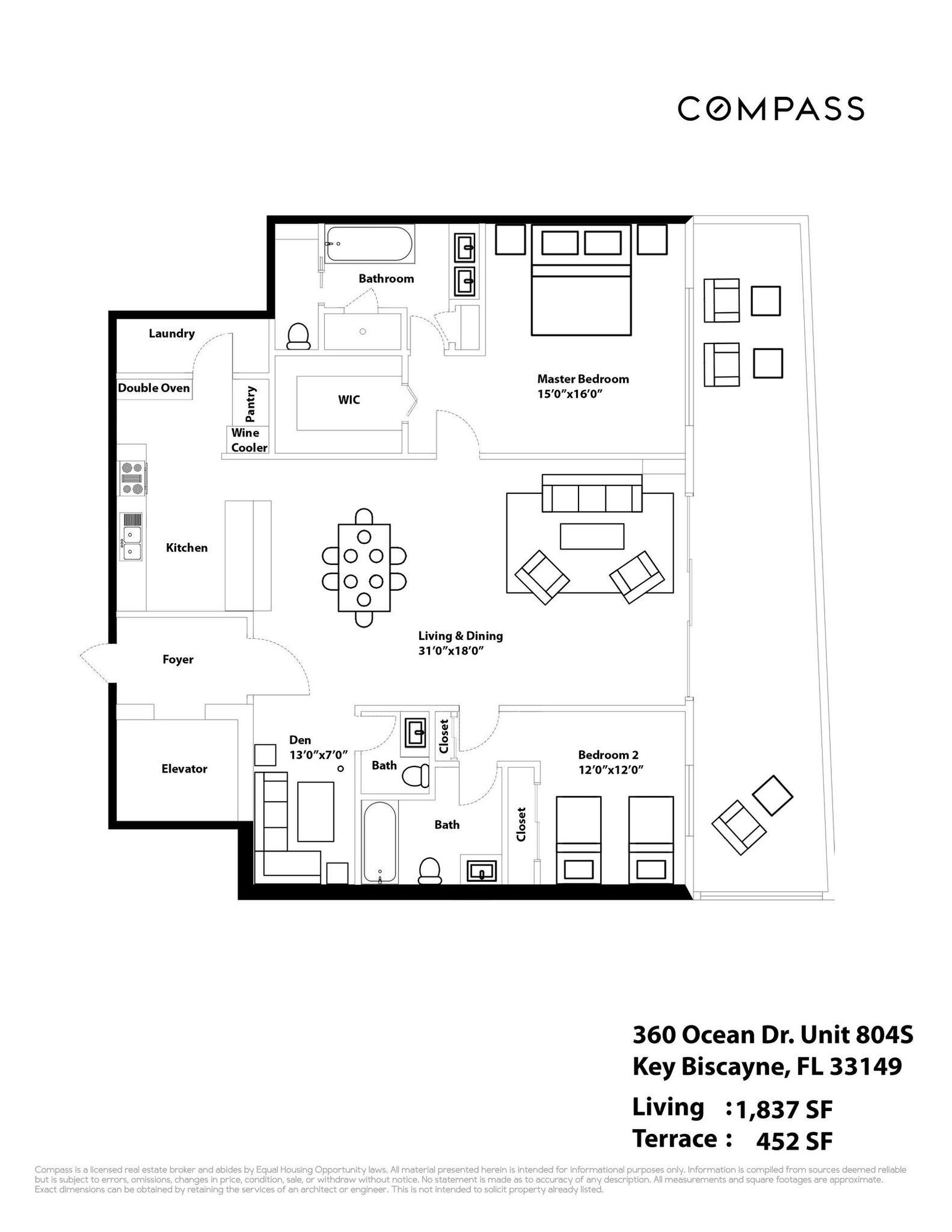 Floor Plan 360 Ocean Dr 804S Key Biscayne FL 33149